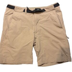 The North Face Mens‎ Belted Hiking Shorts Tan Khaki Size 36 Cargo Zip Pocket